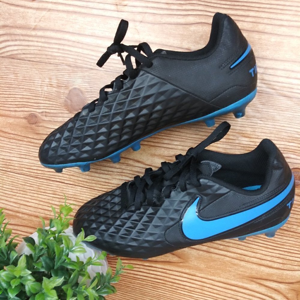 KID'S TIEMPO LEGEND 8 CLUB MULTI-GROUND CLEATS - BLACK/BLUE HERO SIZE 6Y - Picture 5 of 8